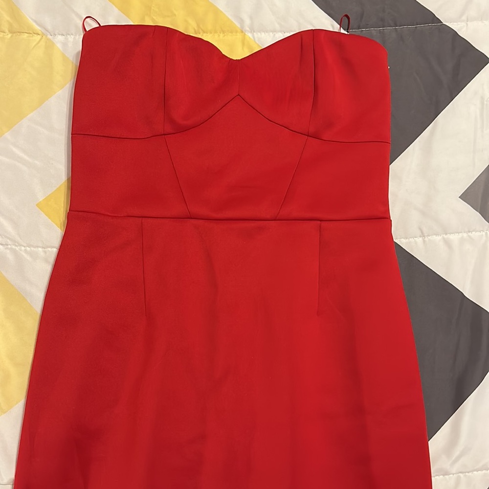 A strapless red dress from express size 4
